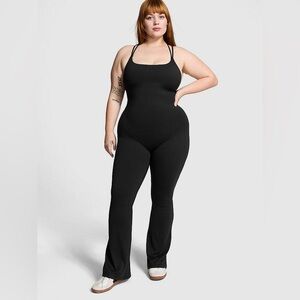 Victoria’s Secret PINK flare strappy seamless onesie jumpsuit strapless Large